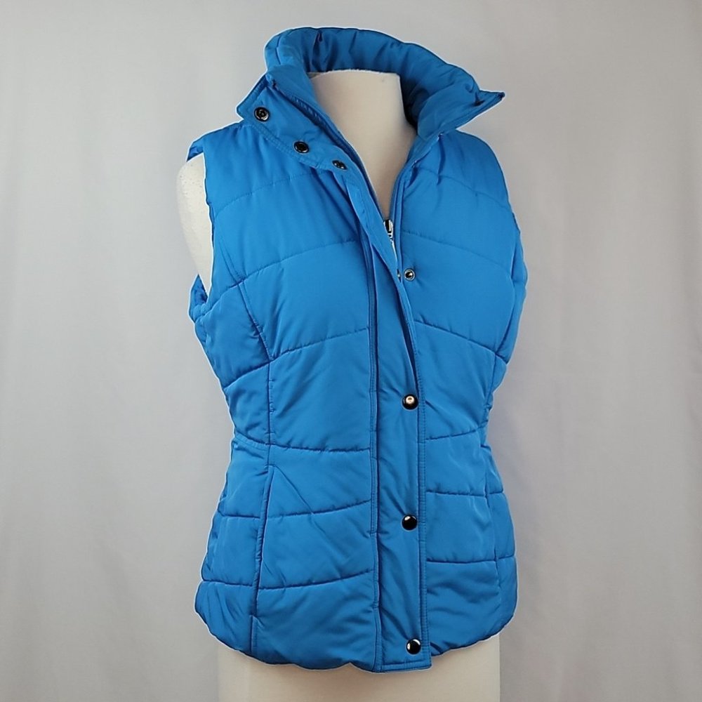 New York & Company Sky Blue Puffer Vest Size Medium